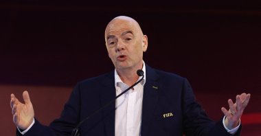 FIFA President Gianni Infantino speaks during the FIFA Legends Event at Hyatt Regency Oryx, Doha, Qatar, Dec. 11, 2022. (Reuters Photo)