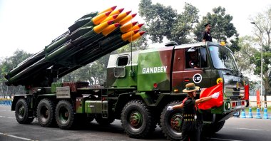Missile Tank of Indian Army seen during the parade of Indian Republic Day at Redroad, Kolkata, Jan. 26, 2022. (Reuters File Photo)