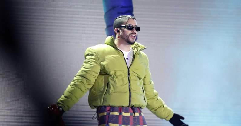 Puerto Rican singer Bad Bunny performs at El Campin stadium in Bogota, Colombia, Nov. 20, 2022. (EPA Photo)