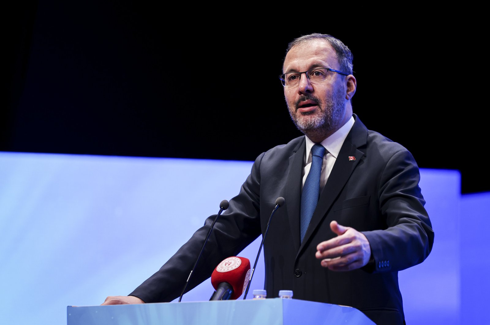 Minister Mehmet Muharrem Kasapoğlu speaks at a conference in Istanbul, Dec. 15, 2022. (AA Photo)