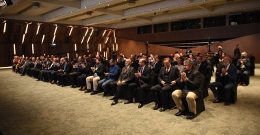 Diplomats, CEOs and media representatives attend the media and diplomacy event held in the Turkuvaz Media Center in Istanbul, Türkiye, Dec. 7, 2022.