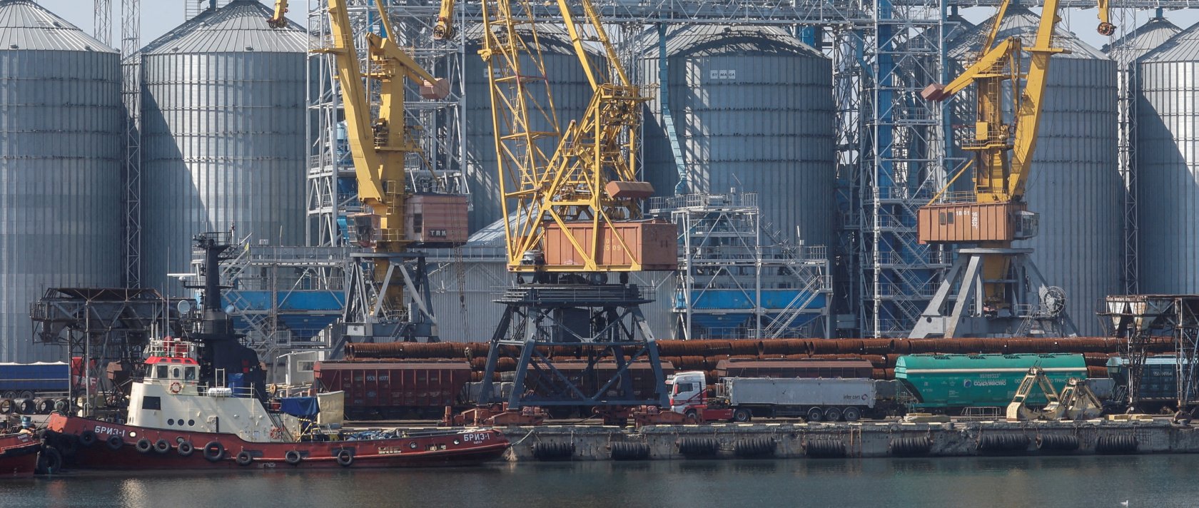 A view shows a grain terminal in the seaport in Odessa after restarting grain exports, Ukraine, Aug. 19, 2022. (Reuters Photo)