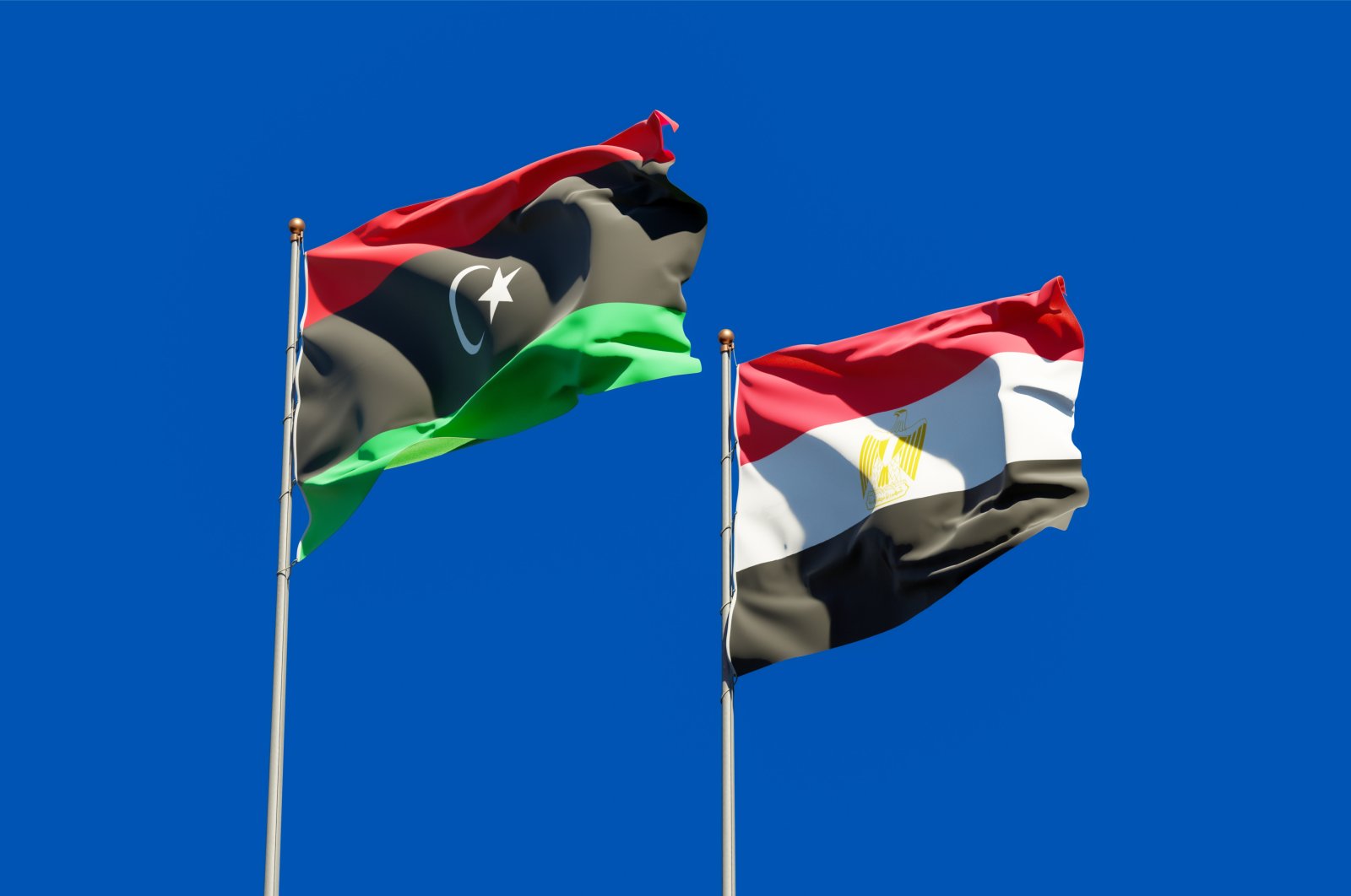 Flags of Libya and Egypt. (Shutterstock File Photo)