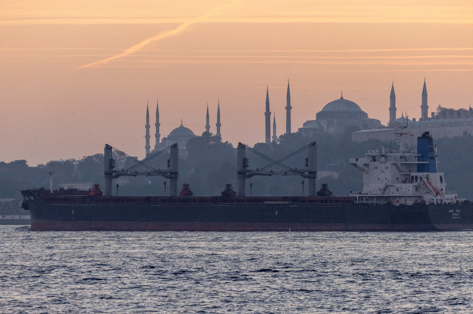 Asl Tia, a cargo vessel carrying Ukrainian grain, transits Bosporus, in Istanbul, Türkiye, Nov. 2, 2022. (Reuters File Photo)