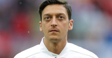 Mesut Özil, who was playing for the German national team back then, looks on before a match in FIFA 2018 World Cup in Russia (Reuters File Photo)