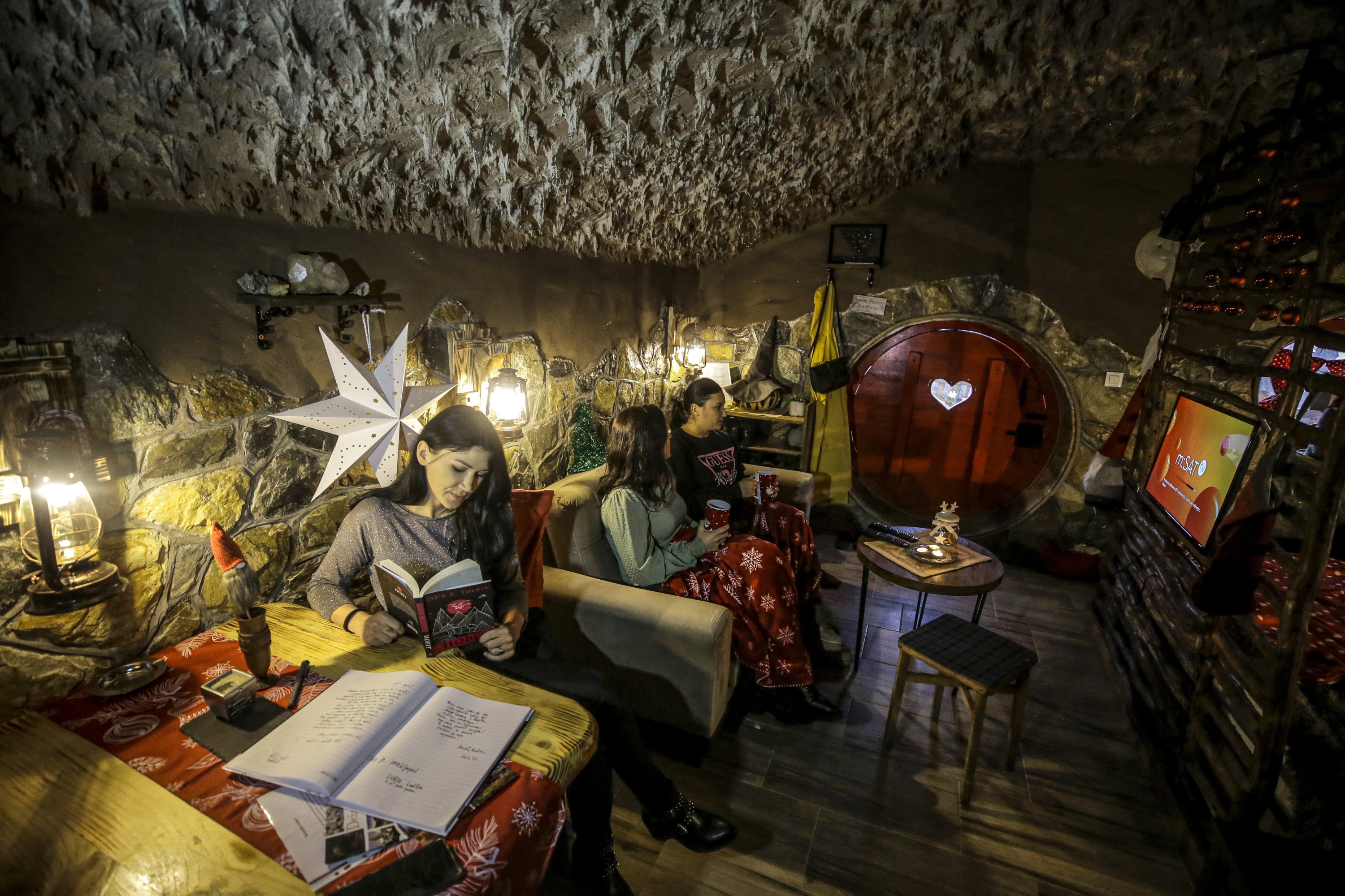 The interior of one of the hobbit houses built in Kresevo, Bosnia-Herzegovina, Dec. 18, 2022. (AA Photo)
