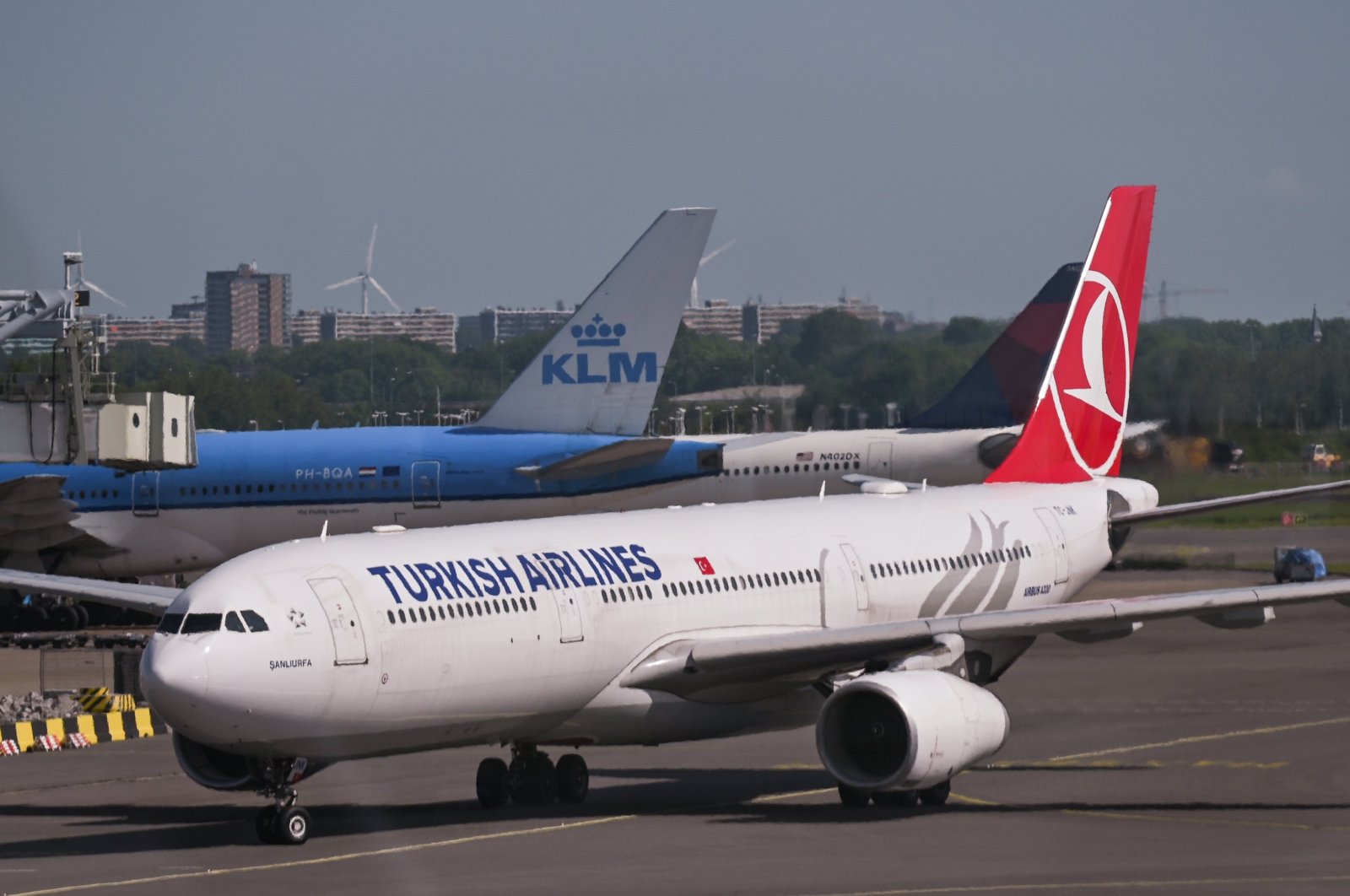 A Turkish Airlines aircraft is seen at the Schiphol Airport, Amsterdam, Netherlands, May 22, 2022. (Reuters Photo)