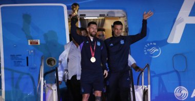 Argentina team arrives in Buenos Aires after winning the World Cup, Buenos Aires, Argentina, Dec. 20, 2022. (Reuters Photo)