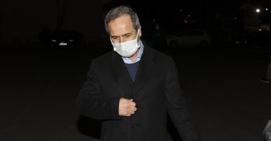 Former Turkish Adm. Ergun Mengi, one of the 103 retired navy officers who signed the controversial &quot;declaration,&quot; is released under judicial control, April 13, 2021. (AA Photo)