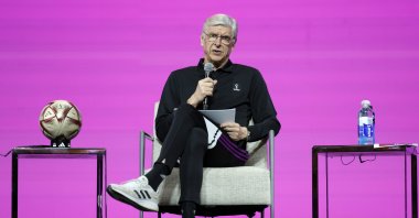 FIFA Chief of Global Football Development Arsene Wenger of France speaks during a media briefing of the FIFA Technical Study Group during the FIFA World Cup 2022, Doha, Qatar, Dec. 17, 2022. (EPA Photo)