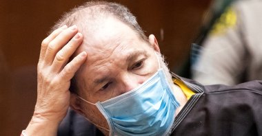 Harvey Weinstein listens in court during a pre-trial hearing in Los Angeles, California, U.S., July 29, 2021. (Reuters Photo)