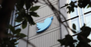The Twitter logo is seen on the social media giant's headquarters in California, Los Angeles, U.S., Dec. 20, 2022. (IHA Photo)