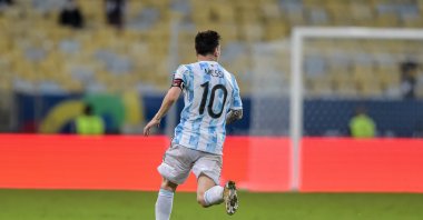 Argentina&#039;s Lionel Messi during a match against Brazil at the Maracana Stadium, for the Copa America 2021, Rio de Janeiro, Brazil, July 11, 2021. (Getty Images Photo)