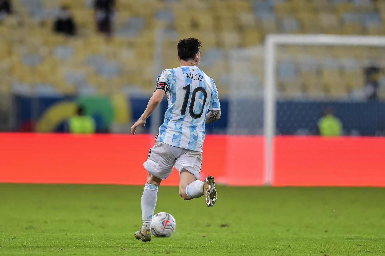 Argentina&#039;s Lionel Messi during a match against Brazil at the Maracana Stadium, for the Copa America 2021, Rio de Janeiro, Brazil, July 11, 2021. (Getty Images Photo)