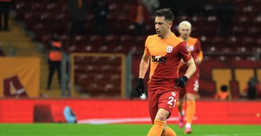 Olimpiu Morutan of Galatasaray during the Turkish Süper Lig match between Galatasaray and Kasimpasa at Nef Stadium, Istanbul, Türkiye, Jan. 20, 2022. (Getty Images Photo)