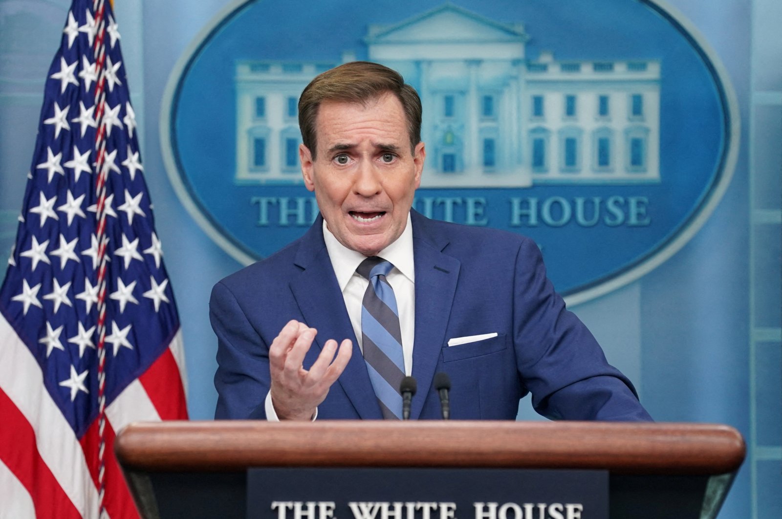 White House National Security Council Strategic Communications Coordinator John Kirby speaks during a press briefing at the White House in Washington, U.S., Nov. 28, 2022. (Reuters File Photo)