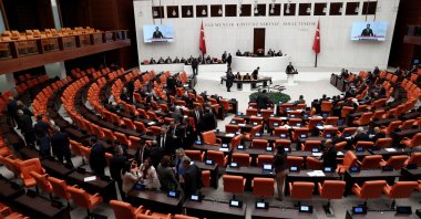 A view from a session of the Turkish Parliament&#039;s General Assembly in the capital Ankara, Türkiye, Dec. 7, 2022. (AA Photo)
