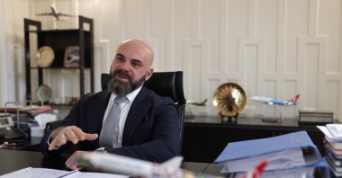 Numan Çizmecioğlu, general manager of national flag carrier Turkish Airlines (THY) in Madrid speaks to Anadolu Agency in this photo released on Dec. 24, 2022. (AA Photo)