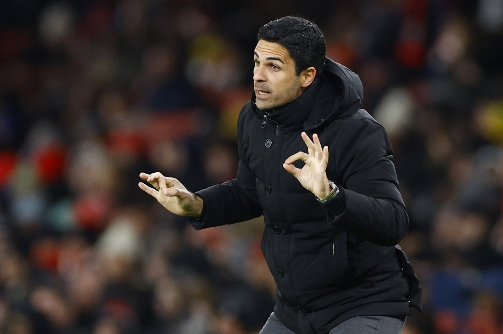 Arsenal manager Mikel Arteta in action during a friendly match between Arsenal and Juventus at the Emirates Stadium, London, United Kingdom, Dec. 17, 2022. (Reuters Photo)