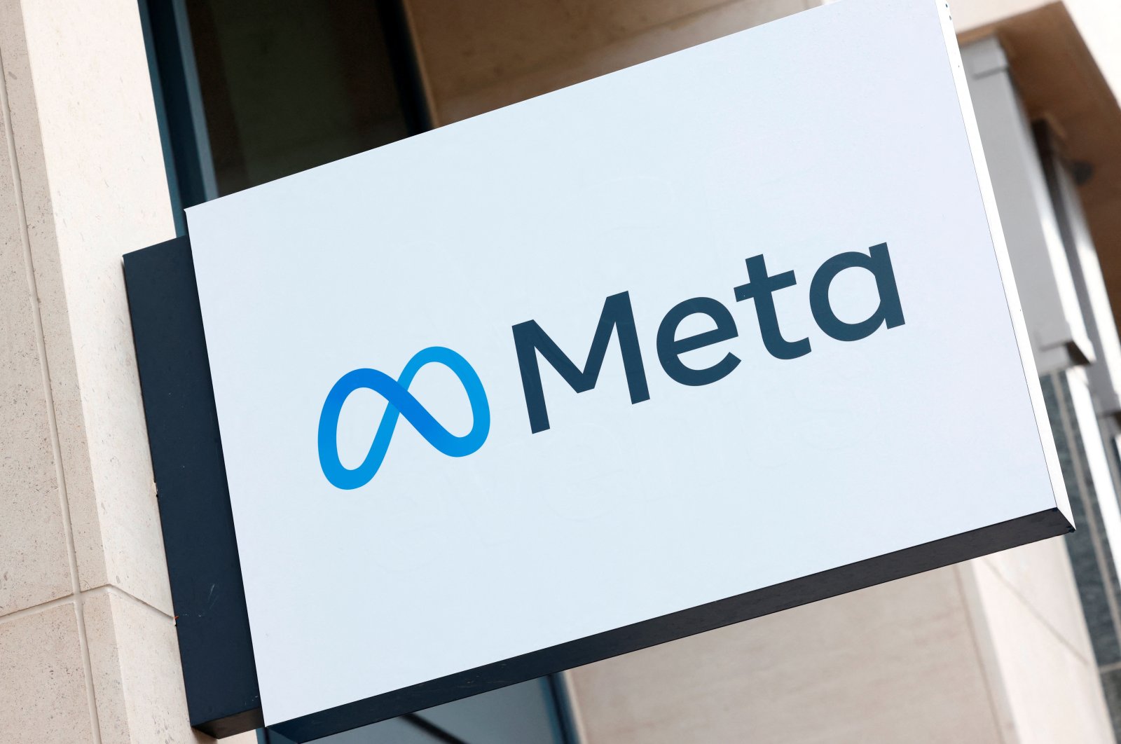 The logo of Meta Platforms&#039; business group is seen in Brussels, Belgium, Dec. 6, 2022. (Reuters Photo)