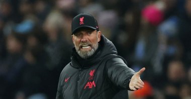 Liverpool manager Juergen Klopp reacts during Carabao Cup match Round of 16 between Manchester City and Liverpool at the Etihad Stadium, Manchester, U.K., Dec 22, 2022. (Reuters Photo)