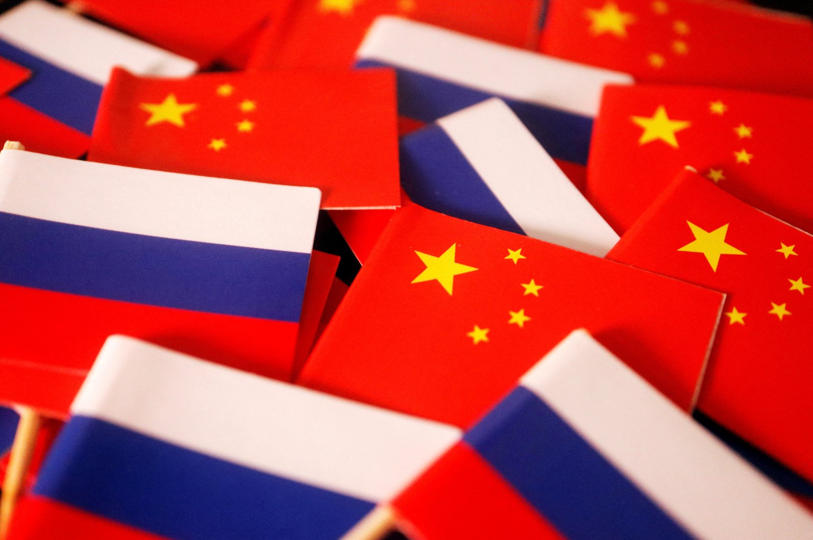 Flags of China and Russia are displayed in this illustration from March 24, 2022. (Reuters Photo)
