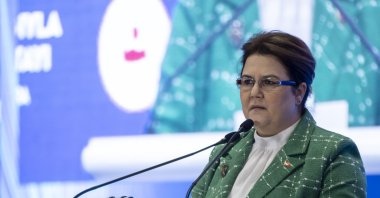 Minister Derya Yanık speaks at an event, in the capital Ankara, Türkiye, Dec. 22, 2022. (AA Photo) 