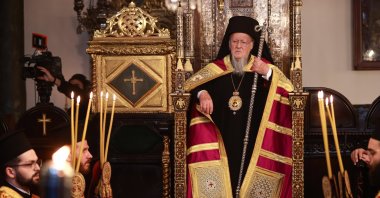 Fener Greek Patriarch Bartholomew I leads the Christmas Mass at Hagia Yorgi Church in Istanbul, Türkiye, Dec. 25, 2022. (AA Photo)