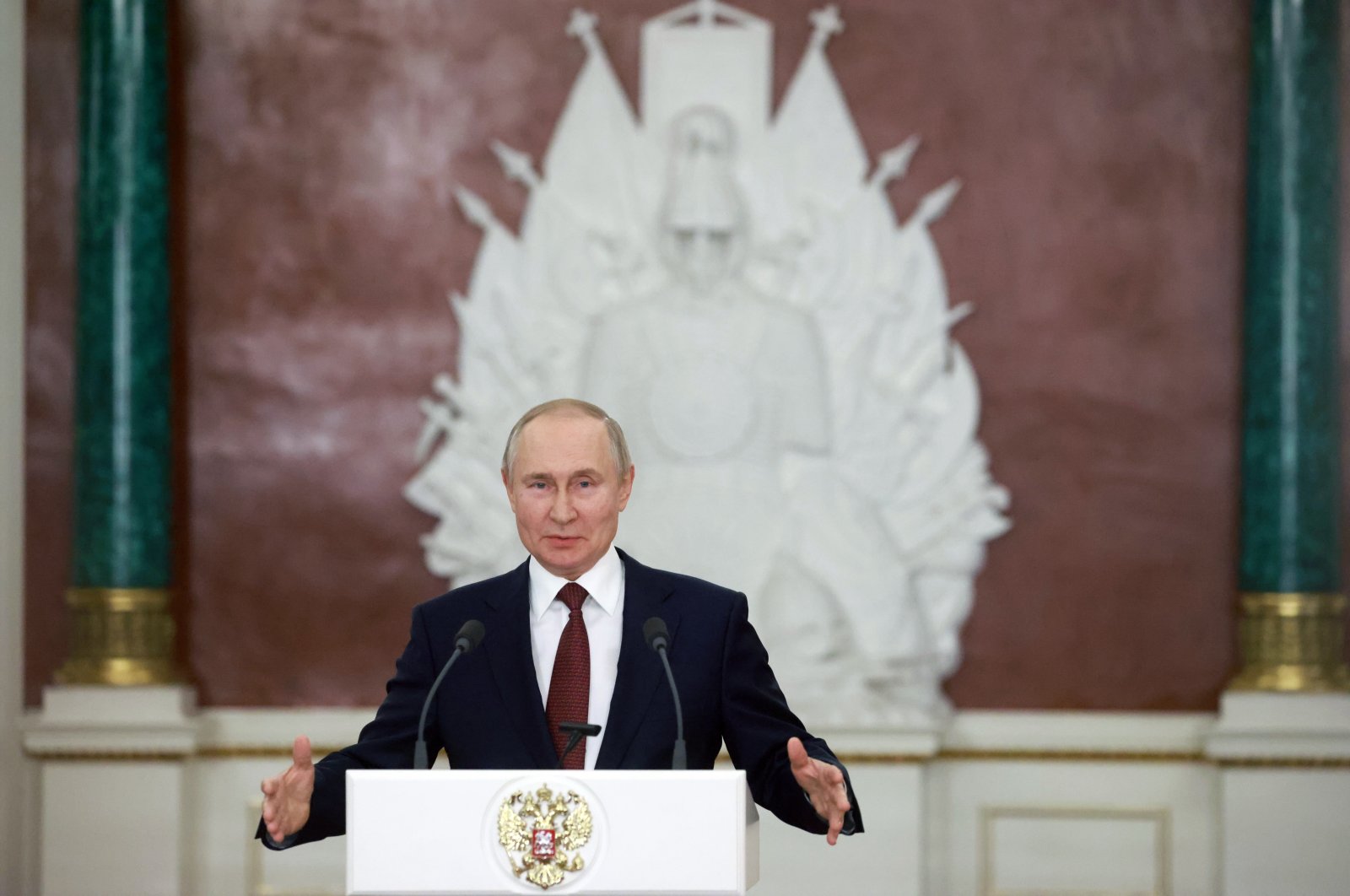 Russian President Vladimir Putin attends a news conference in Moscow, Russia, Dec. 22, 2022. (IHA Photo)