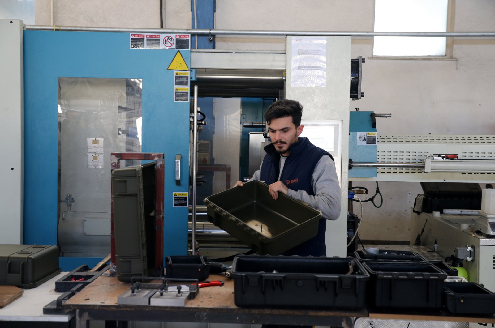 A worker is seen in a factory operating in the defense sector in Sivas, Türkiye, Dec. 21, 2022. (AA Photo)