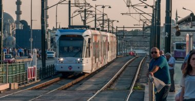 View of a tram approaching a station, in Istanbul, Türkiye, Dec. 22, 2022. (Shutterstock Photo) 