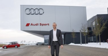 Formula 1 Project Manager at Audi and Managing Director of Audi Formula Racing GmbH Adam Baker stands in front of the Audi Sport building, Bavaria, Germany, Dec. 19, 2022. (Getty Images Photo)