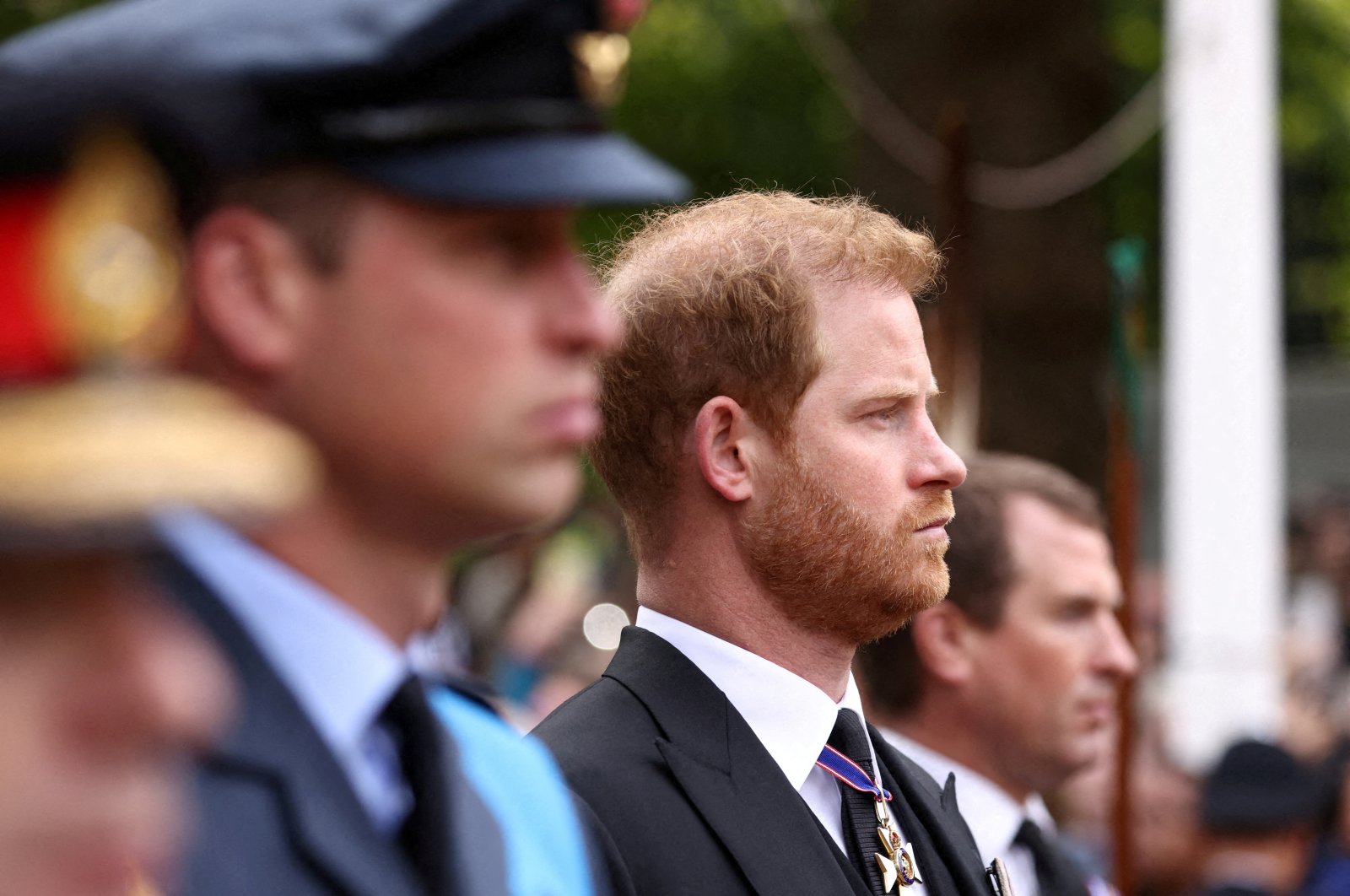 Britain&#039;s William, Prince of Wales and Britain&#039;s Prince Harry, Duke of Sussex attend the state funeral and burial of Britain&#039;s Queen Elizabeth, in London, Britain, Sept.19, 2022. (Reuters File Photo)