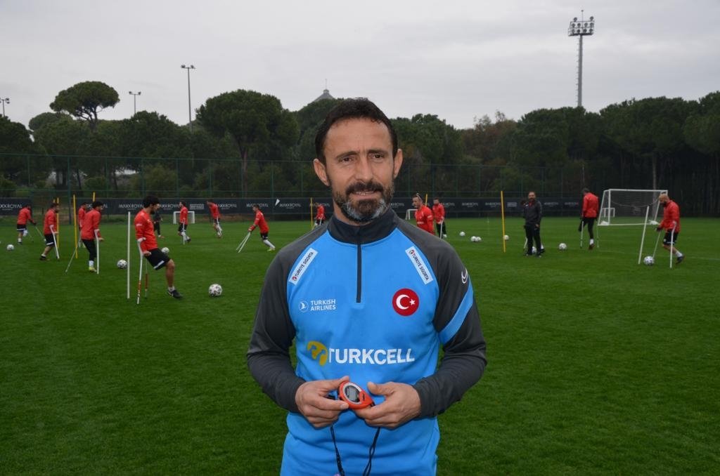 Osman Çakmak, technical director of the Amputee National Football Team during an interview, Hatay, Türkiye, Jan. 3, 2023. (AA Photo)