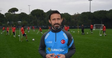 Osman Çakmak, technical director of the Amputee National Football Team during an interview, Hatay, Türkiye, Jan. 3, 2023. (AA Photo)