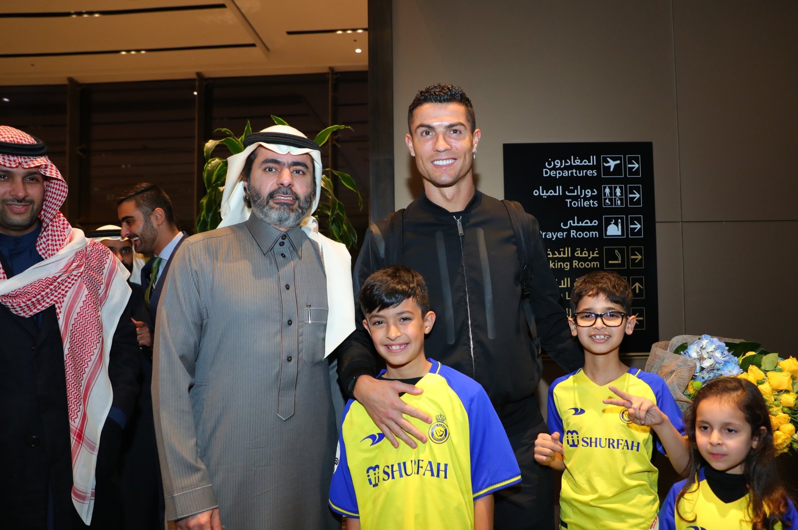 Cristiano Ronaldo poses for a picture after arriving at a presentation at Al Nassr, Riyadh, Saudi Arabia, Jan. 3, 2022. (AA Photo)