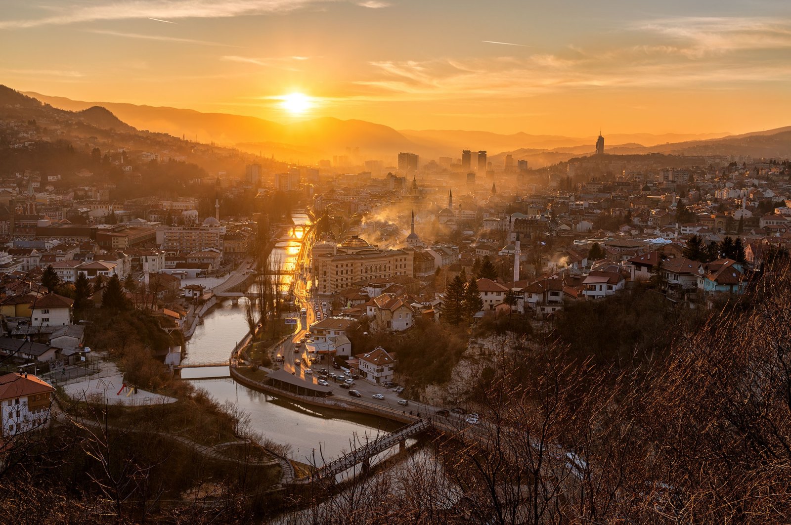 Sunset over Sarajevo, Bosnia-Herzegovina. (Shutterstock Photo)