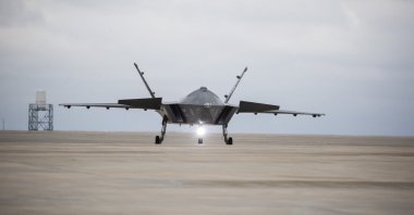 The Turkish fighter jet Kızılelma getting ready for takeoff, undisclosed location, Türkiye, Dec. 16, 2022. (AA Photo)