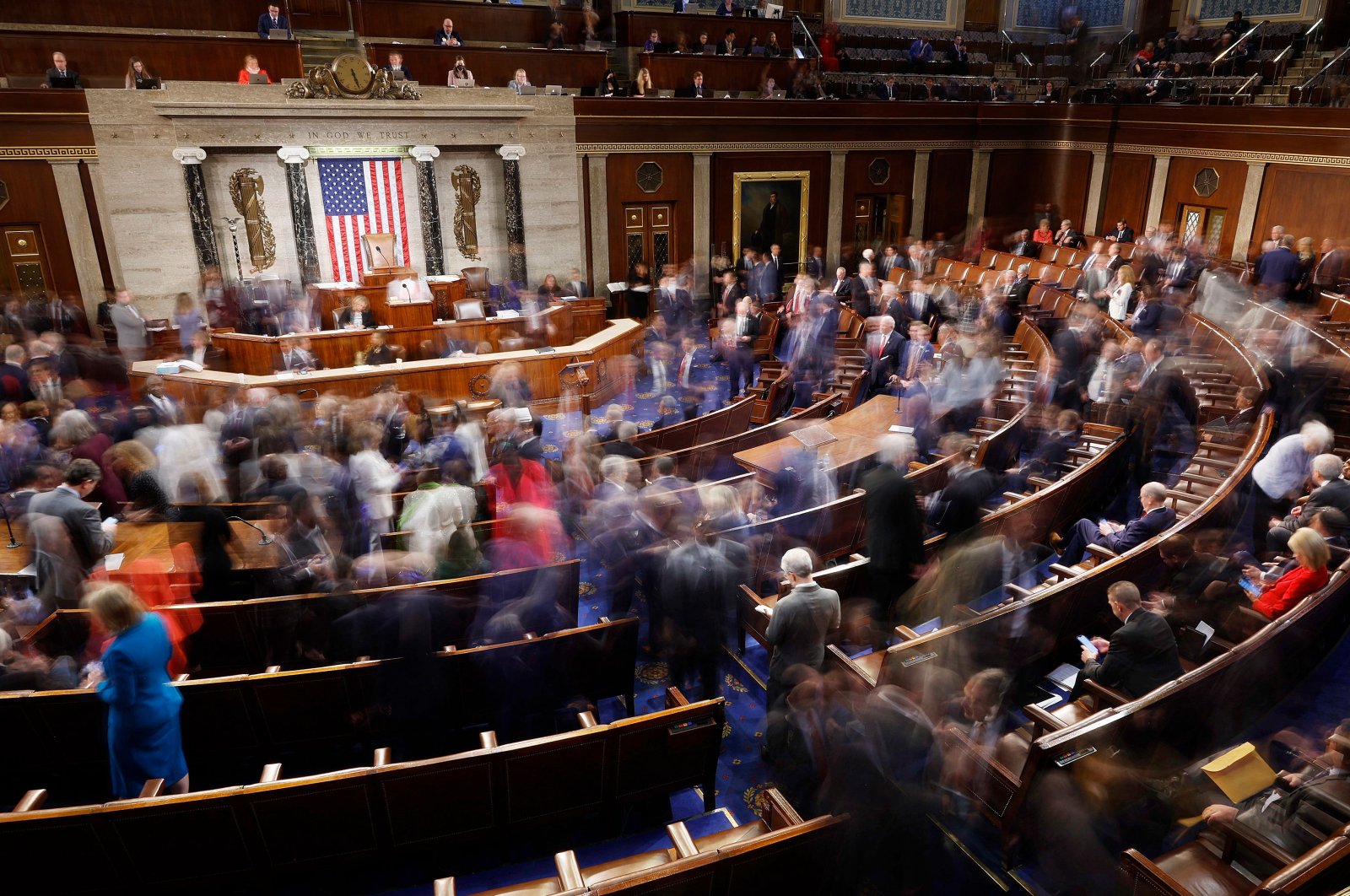 Members-elect of the 118th Congress leave the House Chamber after three ballots failed to elect a new Speaker of the House at the U.S. Capitol Building, Washington, DC, U.S., Jan. 3, 2023. (AFP Photo)