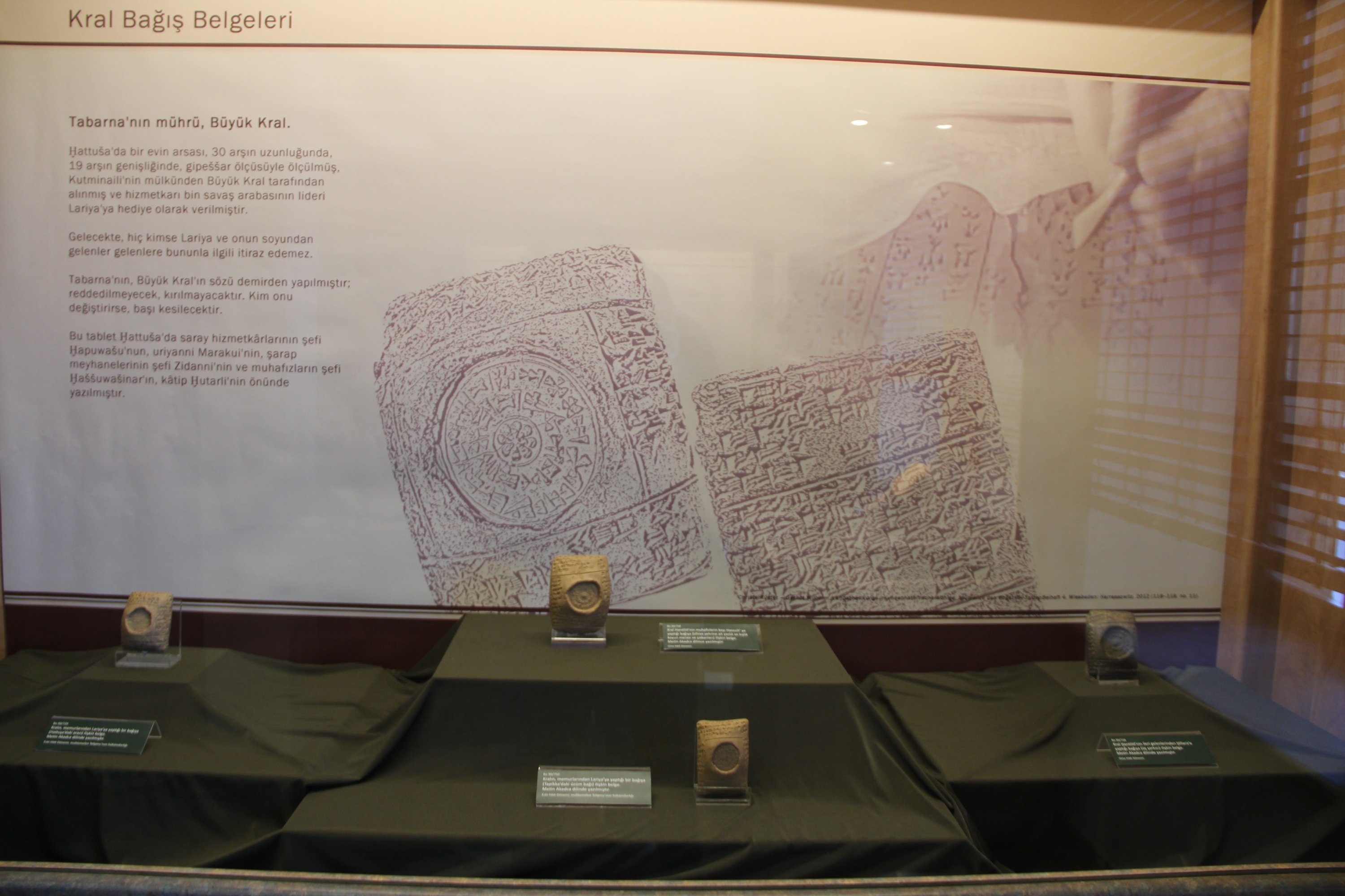 The clay tablets displayed in the museum, Çorum, Türkiye, Jan. 4, 2023. (IHA Photo)