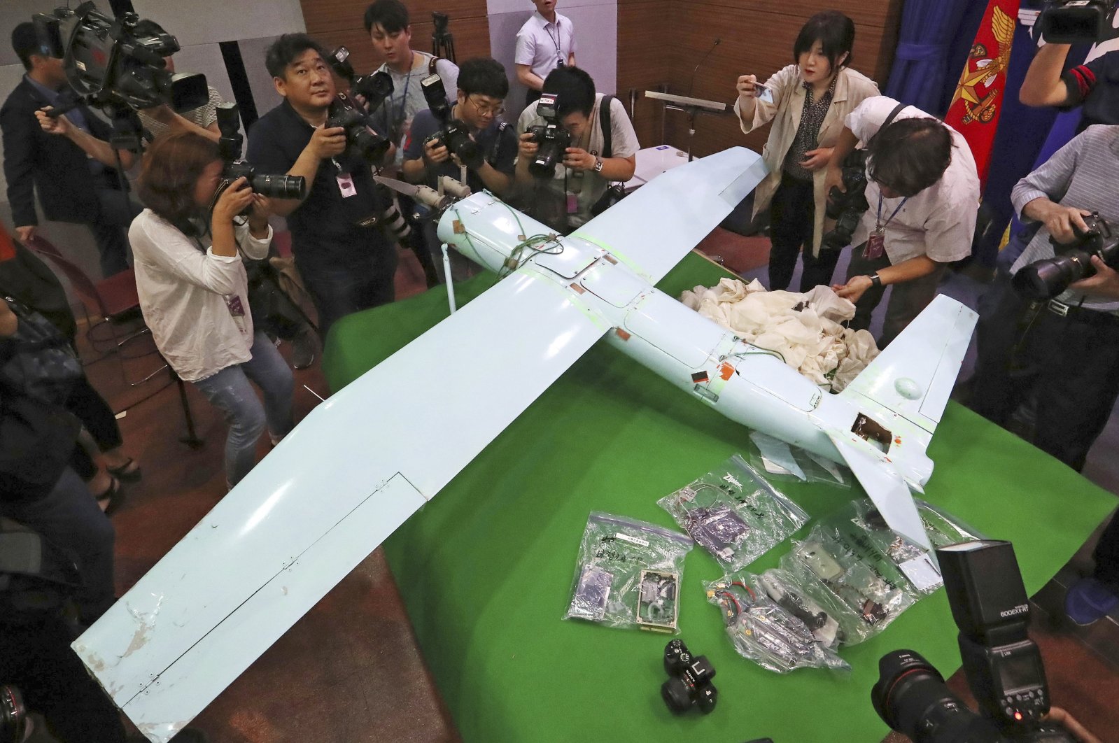 A suspected North Korean drone is viewed at the Defense Ministry in Seoul, South Korea, June 21, 2017. (AP Photo)
