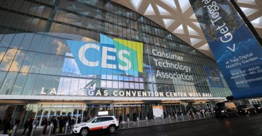 Signs advertise CES 2023, the world&#039;s largest annual consumer electronics show, outside the Las Vegas Convention Center, in Las Vegas, Nevada, U.S., Jan. 5, 2023. (AA Photo)