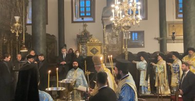 Candle lighting ceremony is held in the Fener Greek Patriarchate, Istanbul, Türkiye, Jan. 6, 2023. (Photo by Betul Tilmac)