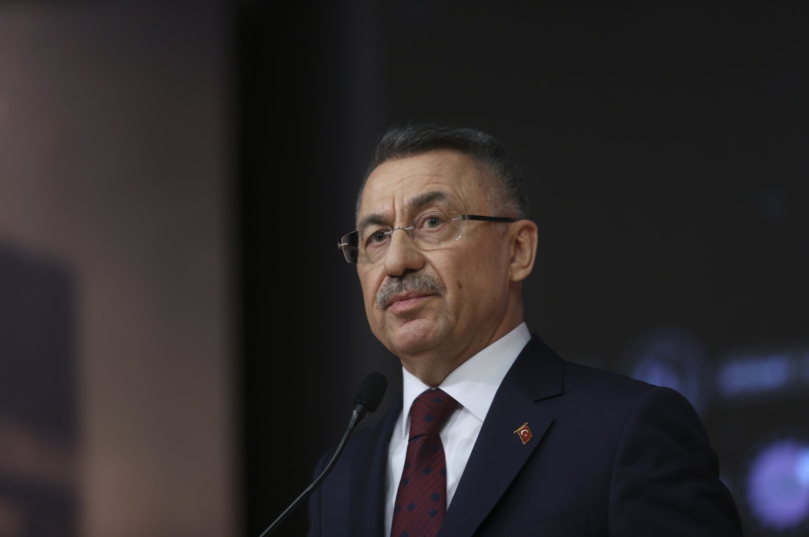 Vice President Fuat Oktay speaks at a conference in Ankara, Türkiye, Jan. 3, 2022. (AA Photo)