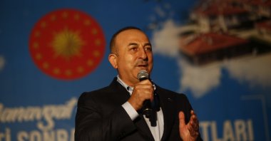 Foreign Minister Mevlüt Çavuşoğlu speaks at an event in Antalya, southern Türkiye, Jan. 7, 2023. (AA Photo) 