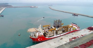 Türkiye's drillship Kanuni is seen at the Port of Filyos in northern Zonguldak province, Türkiye, June 3, 2021. (AA Photo)