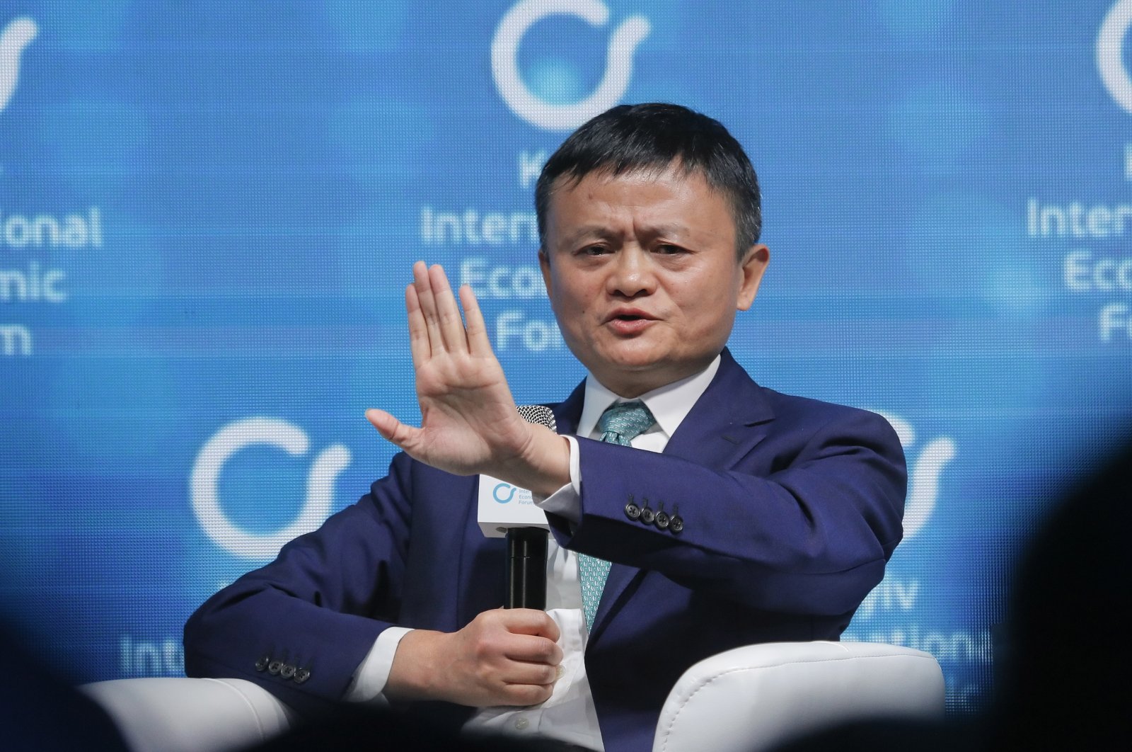 Jack Ma attends the Kyiv International Economic Forum in Kyiv, Ukraine, Nov. 8, 2019. (EPA Photo)