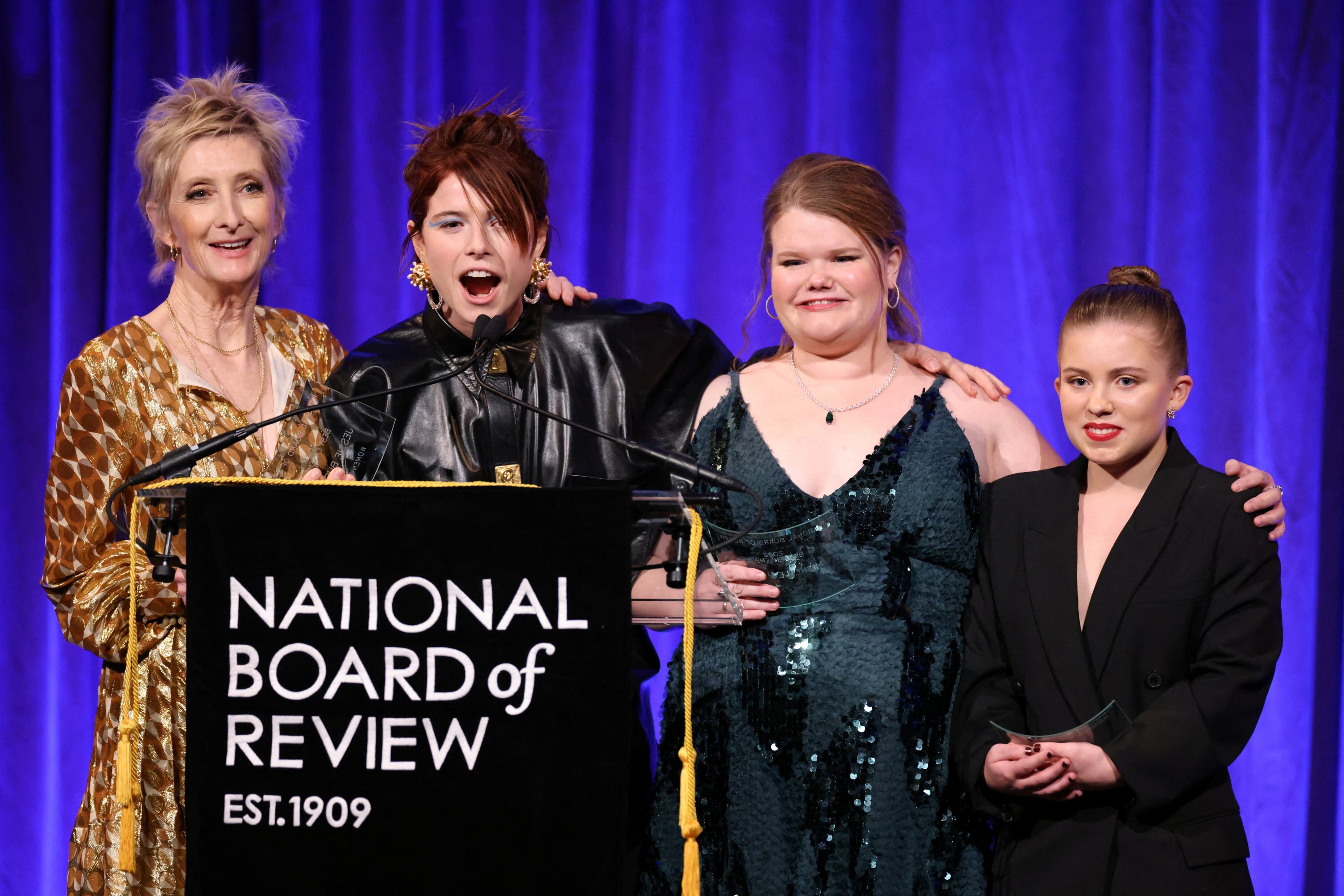 Sheila McCarthy, Jessie Buckley, Michelle McLeod and Kate Hallett receive the best ensemble award for 