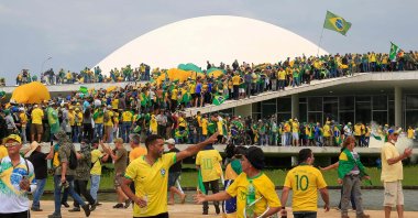 Supporters of Brazilian former President Jair Bolsonaro invade the National Congress, Brasilia, Brazil, Jan. 8, 2023. (AFP Photo)