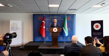 Foreign Minister Mevlüt Çavuşoğlu speaks at the opening ceremony, in Cape Town, South Africa, Jan. 9, 2023. (IHA Photo)
